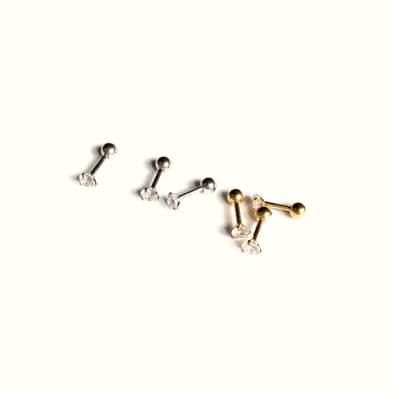 Jual ballend earrings in SILVER & GOLD colour (A6) / anting tindik