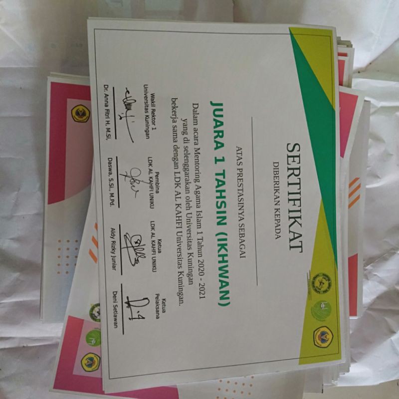 Jual CETAK SERTIFIKAT ART PAPER Shopee Indonesia