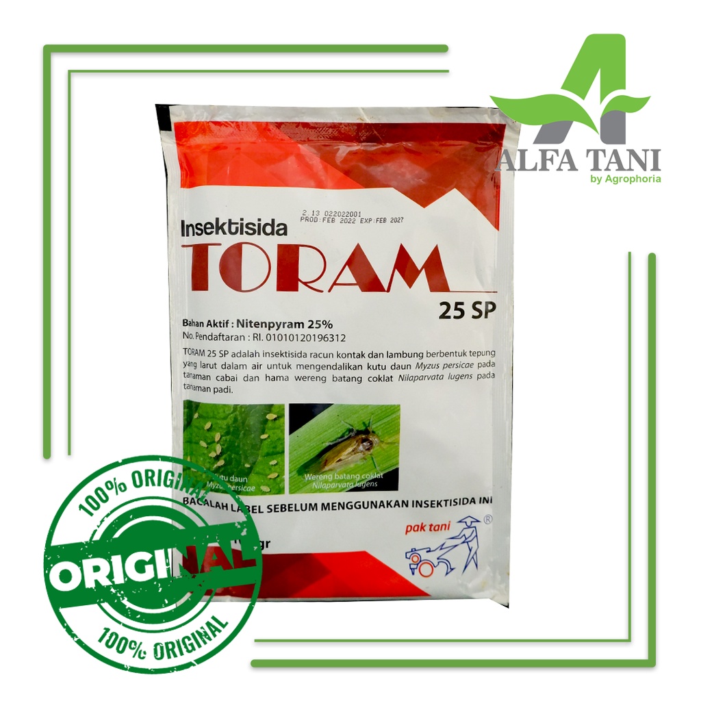 Jual Insektisida Toram 25 SP Pak Tani 100 gram / Untuk CABAI dan PADI
