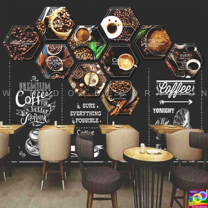 Jual Hiasan Dinding Hexagonal Untuk Coffee Shop Hiasan Dinding Cafe
