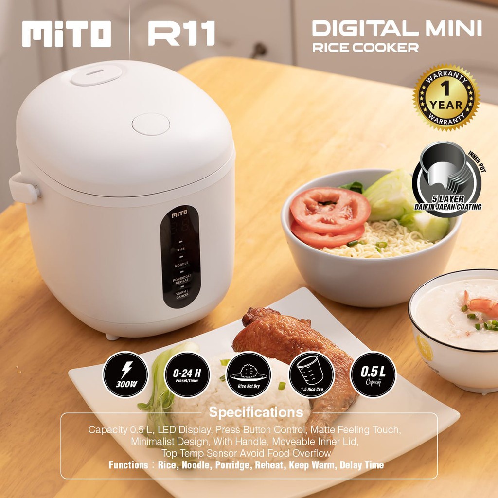 Jual RICE COOKER MITO R11 DIGITAL KAPASITAS 0.5 LITER Shopee Indonesia