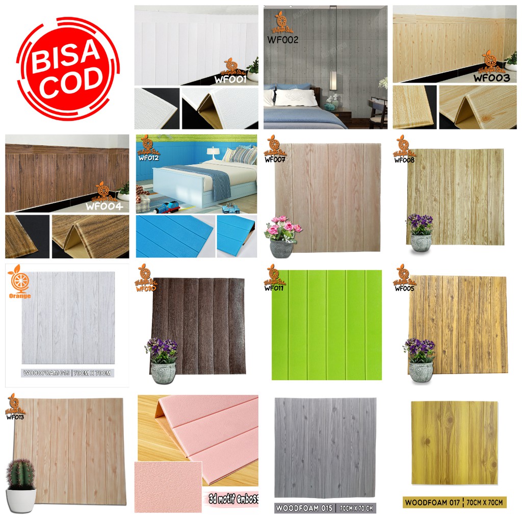 Jual Wallpaper 3D Foam Motif Kayu Modern Wood Foam wallpaper dinding