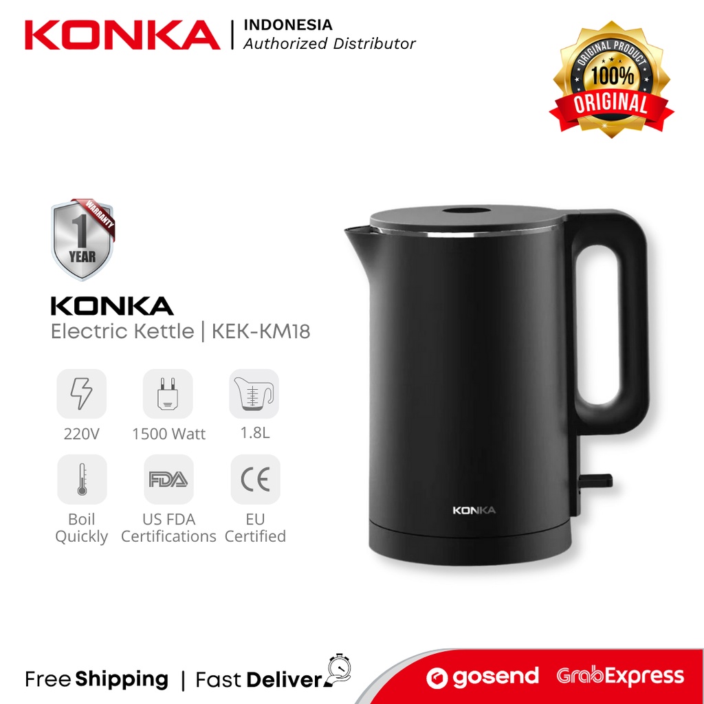 Jual KONKA Electric Kettle 1.8L Teko Listrik KEKKM18(WE) Shopee