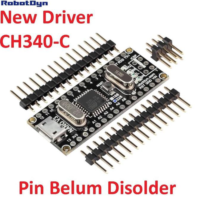 Jual Robotdyn Nano V3 Atmega328 CH340C Pin Belum Disolder for Arduino