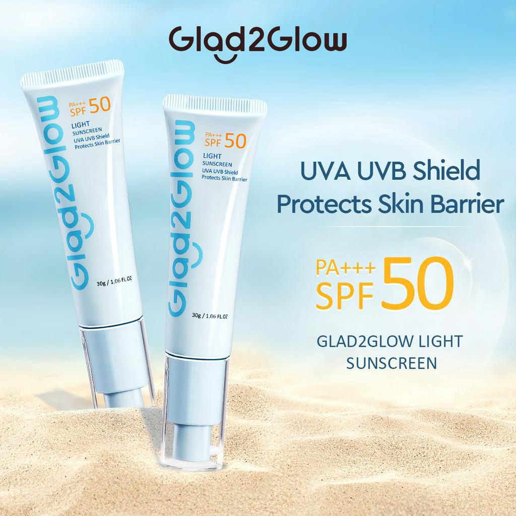 Jual Glad2Glow 2PCS Light Sunscreen Gel SPF50 PA+++ 30g Sunblock UVA