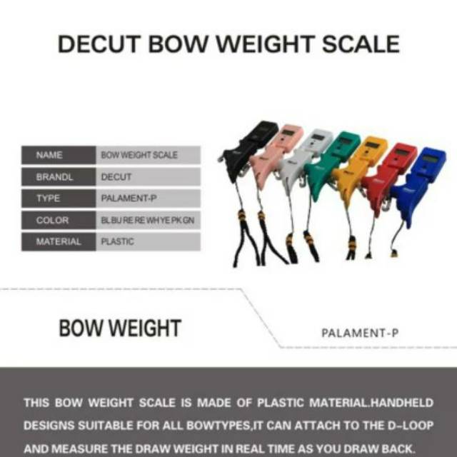 Jual DECUT PalamentP Bow Scale Alat untuk mengukur Draw Weight DW