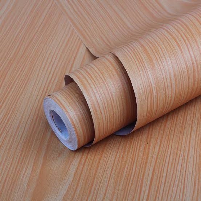 Jual [ 10 meter] wallpaper sticker motif kayu muda walpaper stiker