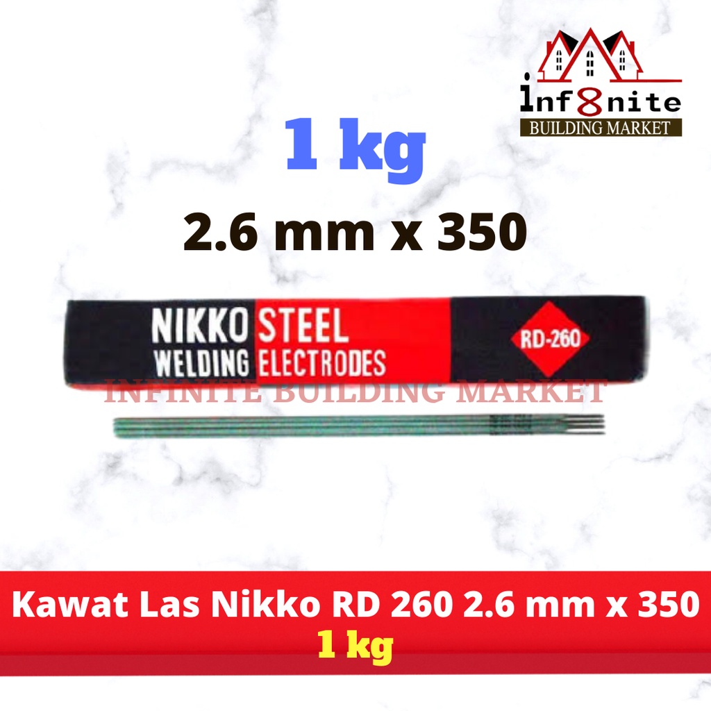 Jual Kawat Las Listrik Nikko Steel RD 260 Welding Electrode 2,6 mm 1 kg Shopee Indonesia