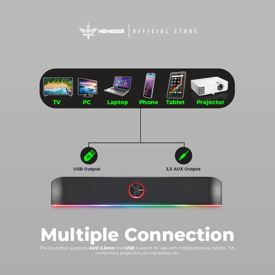 Jual NYK X60 Quantum RGB Speaker Gaming Stereo Soundbar Shopee