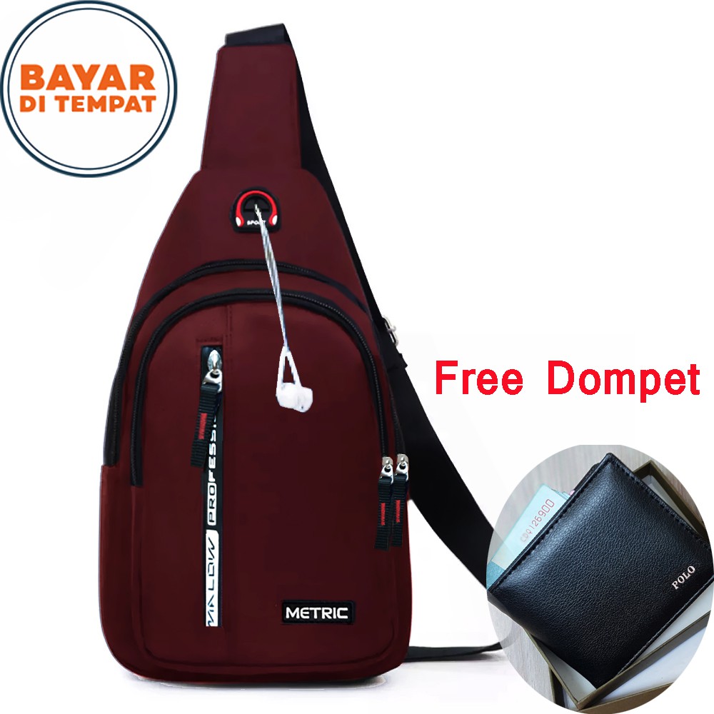 Jual 4.4 Gratis Ongkir Setiap Hari!! SlingBag Pria ER89 GRATIS Dompet