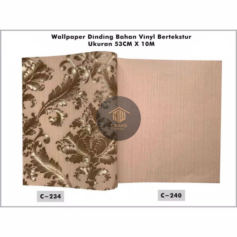 Jual WALLPAPER DINDING VINYL SALUR PREMIUM 3D TEBAL BERTEKSTUR DAN