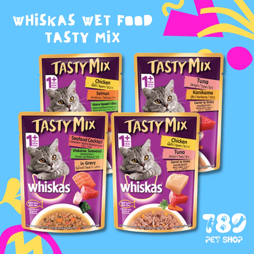 Jual Whiskas Tasty Mix Makanan Basah Kucing Sachet Wet Food Pouch