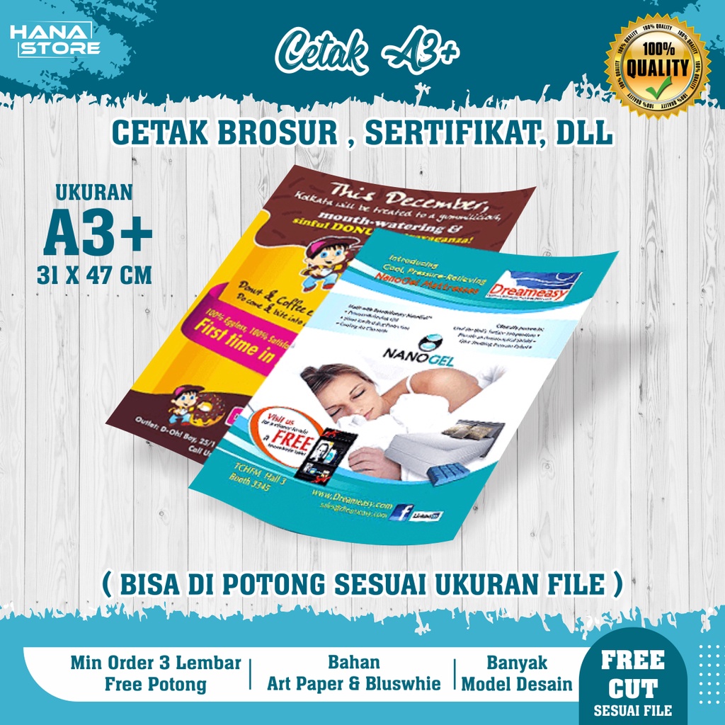 Jual Cetak Art Paper A3+ Full Colour Cetak 1 Sisi / Cetak 2 Sisi Bolak
