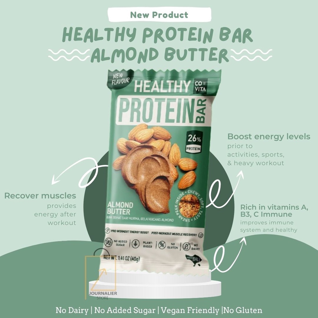 Jual COVITA Healthy Protein Bar Almond Butter Superfood Snack Instant