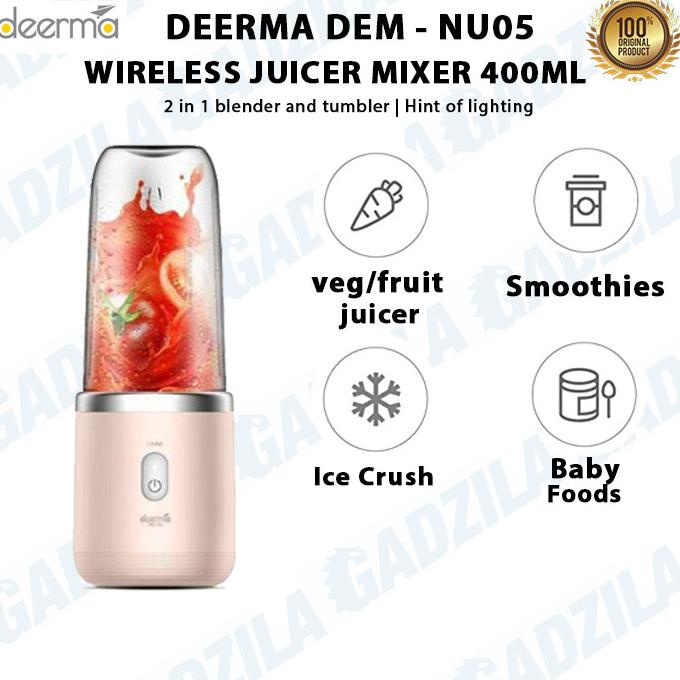 Jual DEERMA NU05 BLENDER WIRELESS PORTABLE JUICER MIXER BUAH 400ML