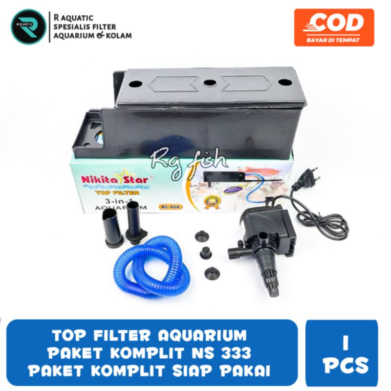Jual top filter aquarium box filter aquarium nikita star 333 666