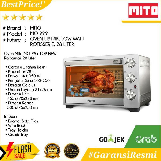 Jual OVEN LISTRIK LOW WATT MITO MO 999 MO999 ROTISSERIE 28 LITER 350