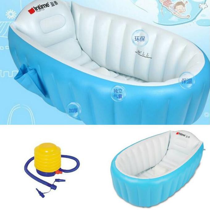 Jual promo di shopee Paket Intime Baby Bath Tub Blue + Pompa Bestway 5