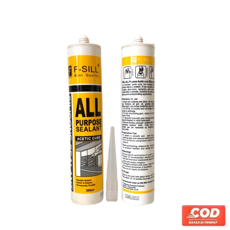 Jual (Clear) Lem Kaca Bening / Silicone Sealant Transparan All Purpose