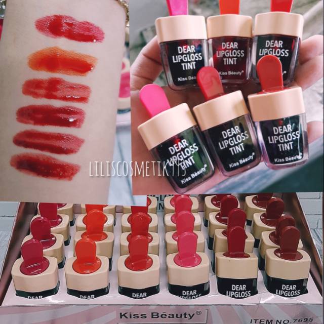 Jual LIP TINT KISS BEAUTY ICE CREAM DEAR/ SWEET 7695 PER 6PC Shopee