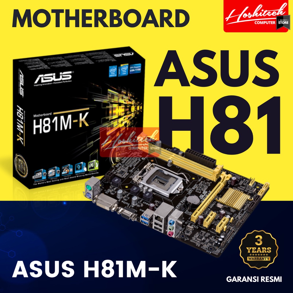 Jual Motherboard ASUS H81MK LGA1150 DDR3 USB3 RESMI 3TH Shopee Indonesia