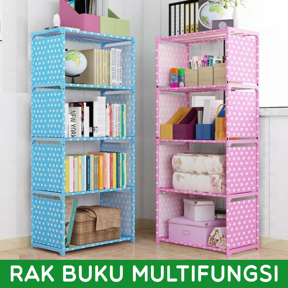 Jual Rak Buku Serbaguna 5 Tingkat 4 Susun Rak Buku Portable Lemari(04)
