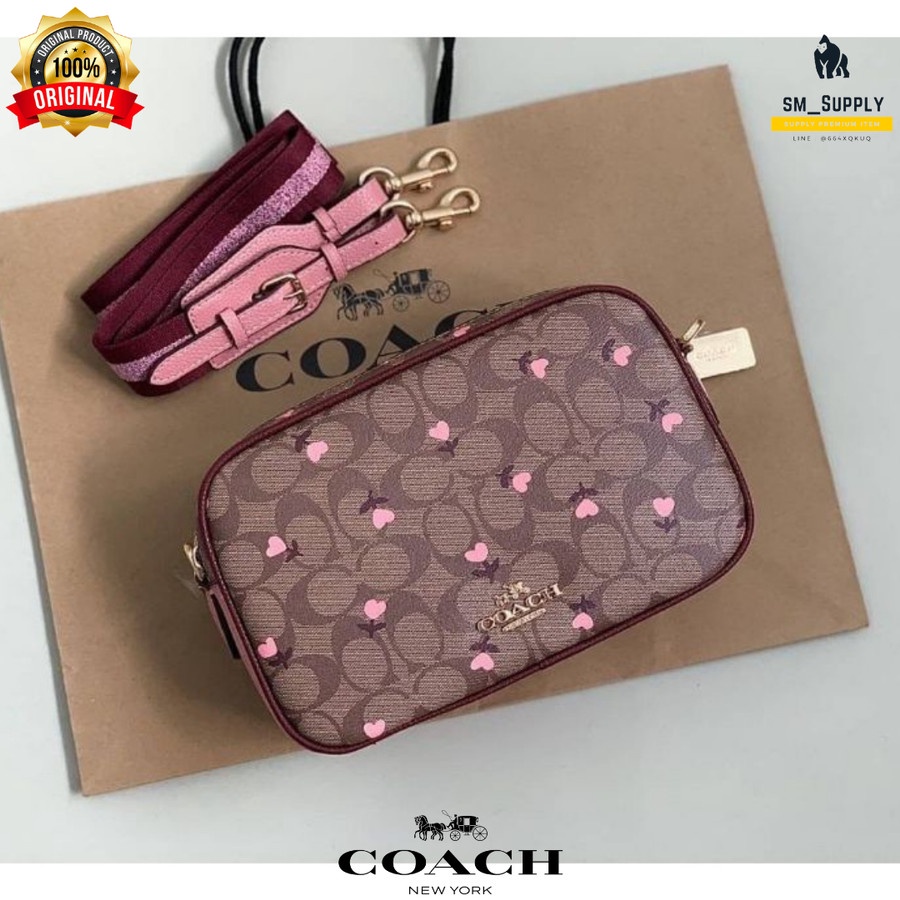 Jual TAS COACH JES CROSSBODY IN SIGNATURE CANVAS WITH HEART FLORAL