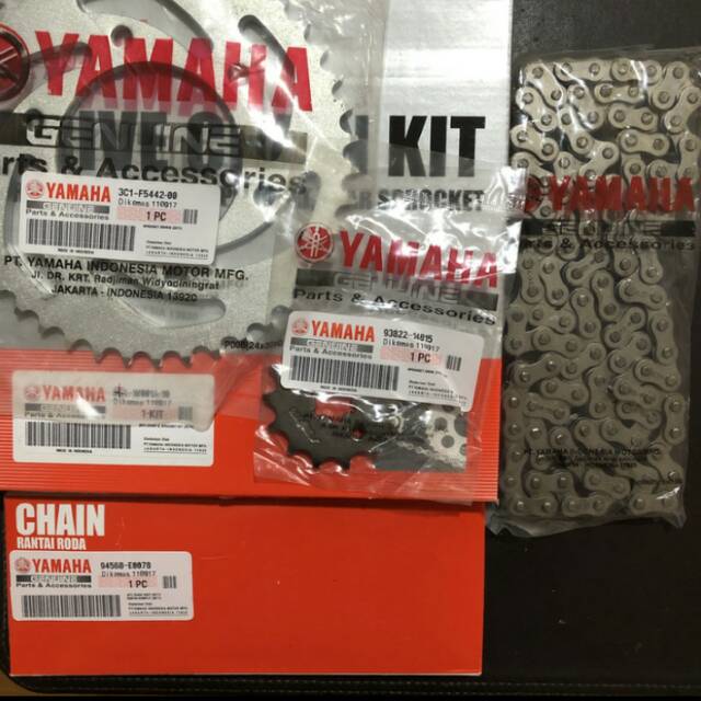Jual Gear set paket kit gear rantai roda yamaha vixion old lama 3c1