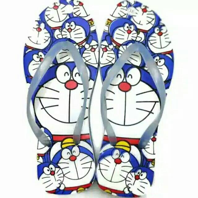 Jual Sandal jepit doraemon , sandal doraemon , sandal doremon , alas
