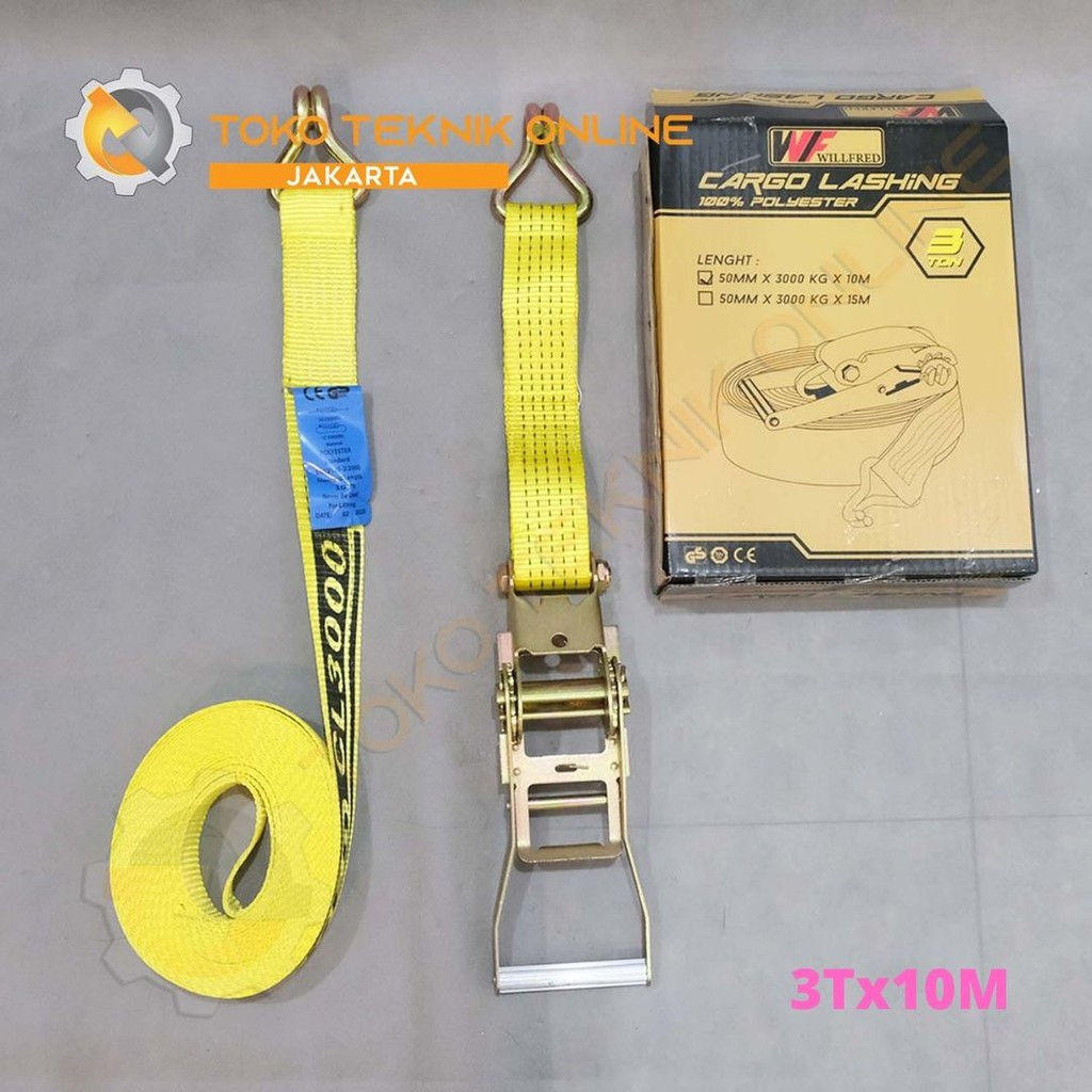 Jual Ratchet Tie Down/ Ratchet Strap / Cargo Lashing Dengan J Hook 3Ton