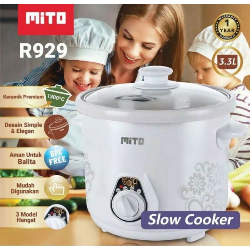Jual Mito slow cooker R929 kapasitas 3.3L garansi resmi Mito 1 tahun