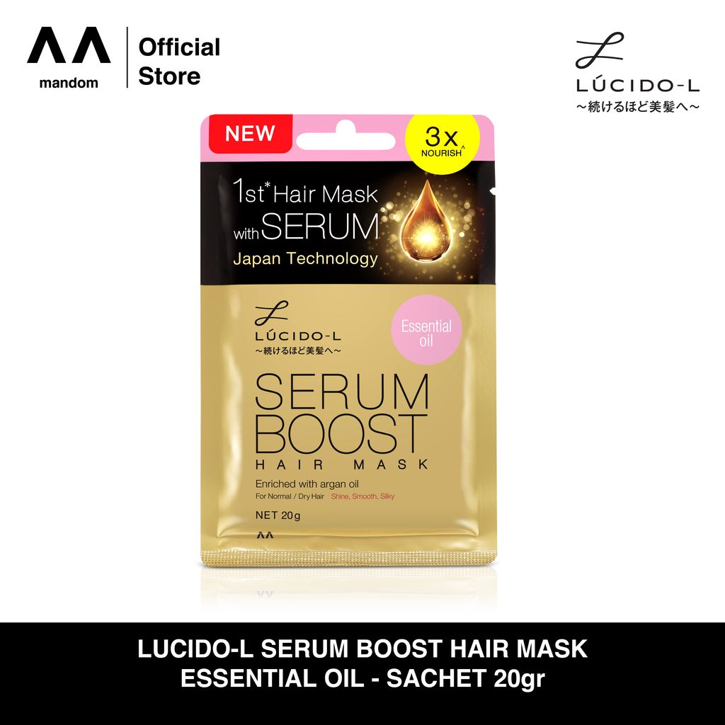 Jual LUCIDOL Serum Boost Hair Mask Essential Oil 20gr (Sachet) Shopee Indonesia