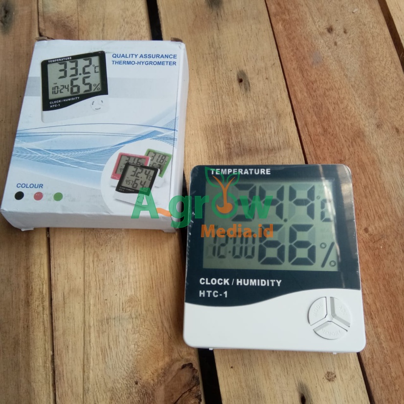 Jual HTC1 Hygrometer Termometer Dalam Ruangan Digital Jam Thermometer