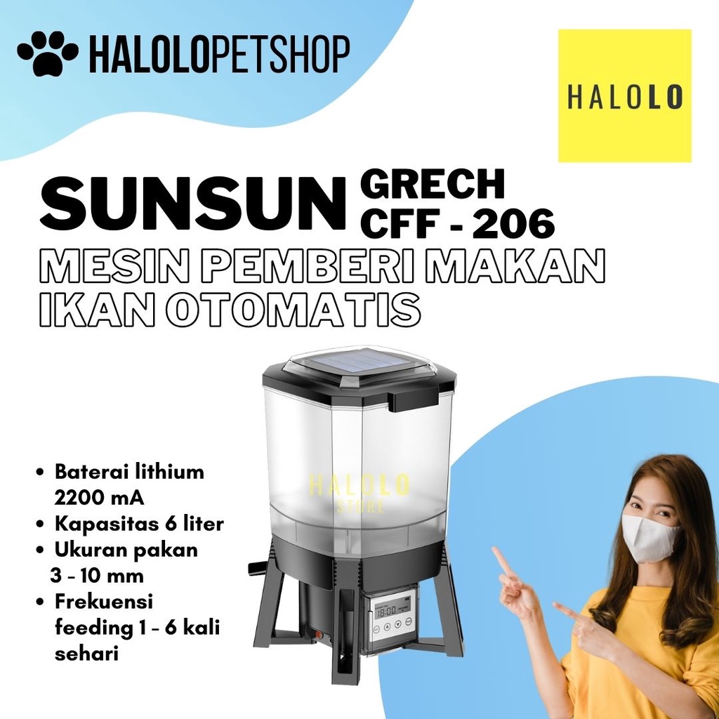 Jual SUNSUN CFF 206 Pemberi Makan Ikan Otomatis Automatic Feeder Kolam