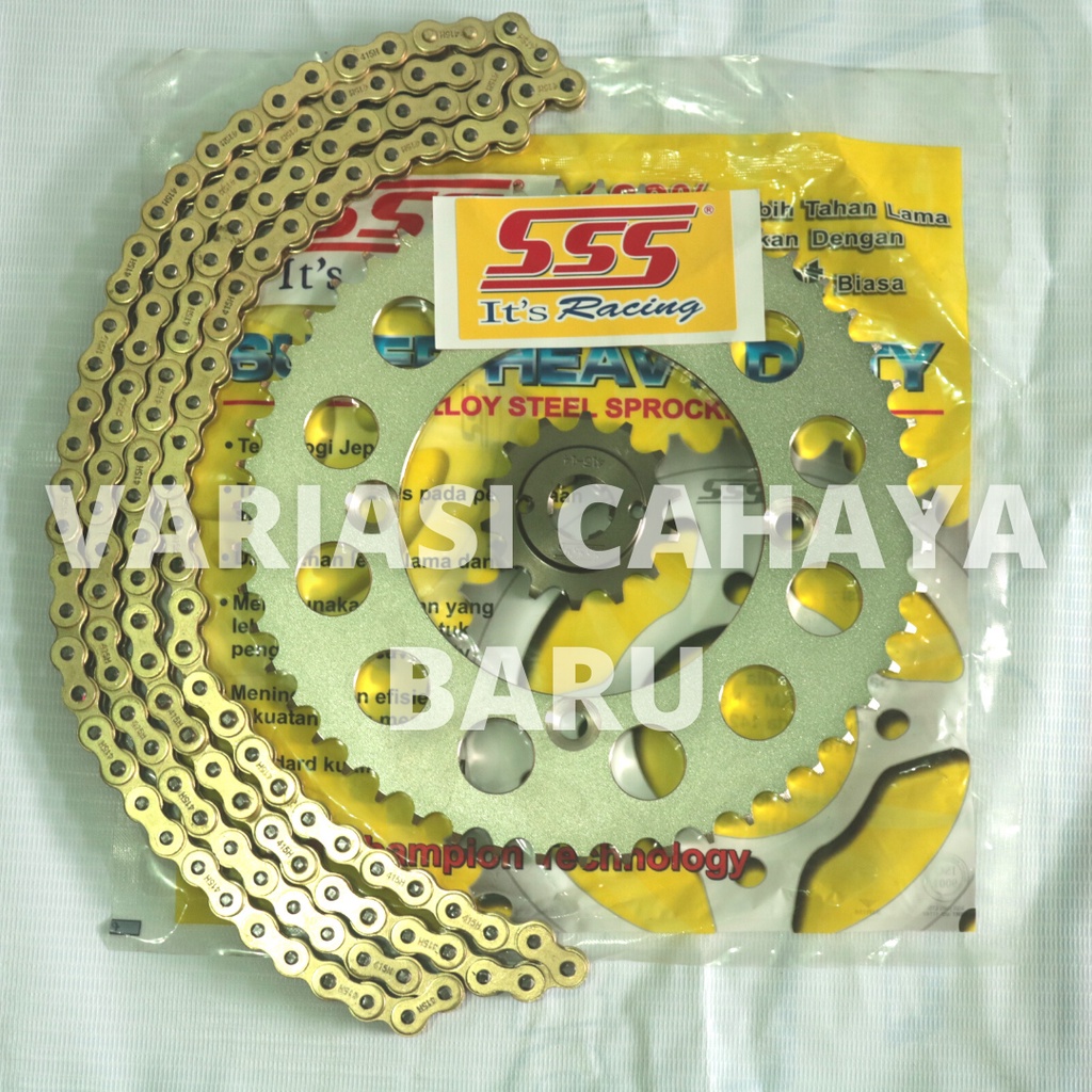 Jual [Rantai GOLD] Gear Set SSS Rantai 428 Jupiter Z old , Burhan