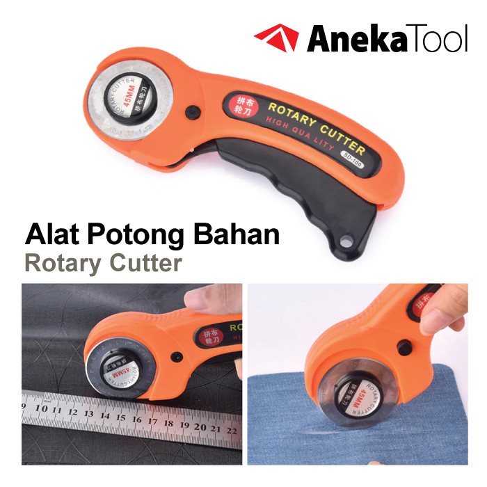 Jual AT Alat Potong Bahan Kain Rotary Cutter 45mm Kertas Plastik