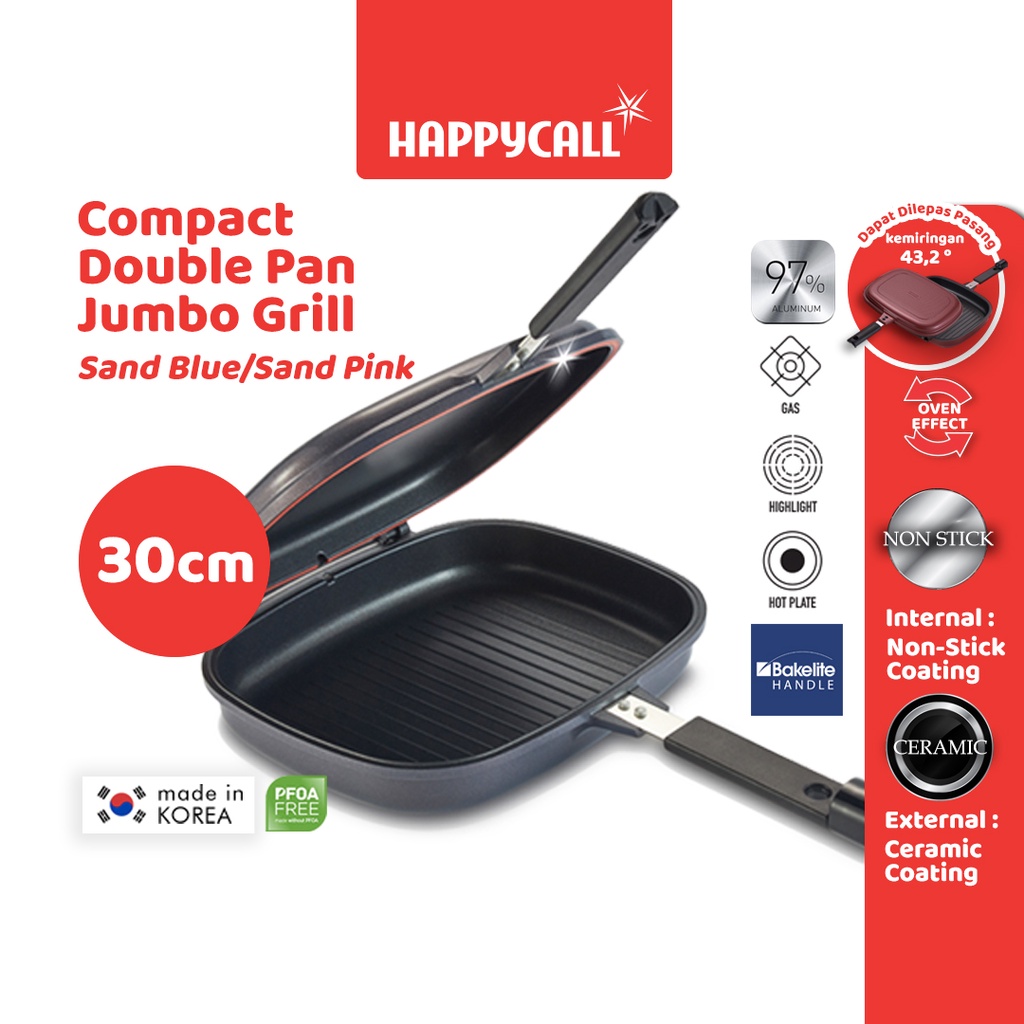 Jual Happycall Compact Double Pan Jumbo Grill Shopee Indonesia