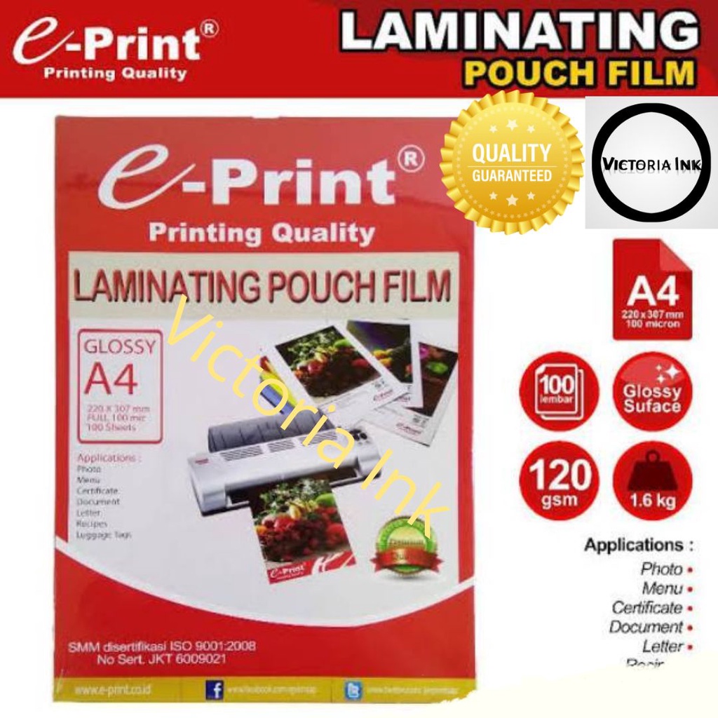 Jual Kertas Laminating Film A4 Eprint Kertas Pouch Film Laminating A4