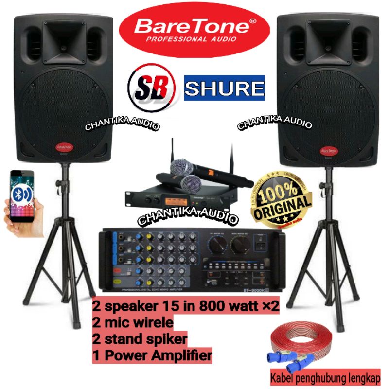 Jual Paket Soundsystem Karaoke set Speaker baretone 15 inch Bt A1530w