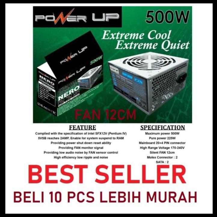 Jual Power Up 500W, Psu 500Watt, Power Supply Komputer 500W Standard