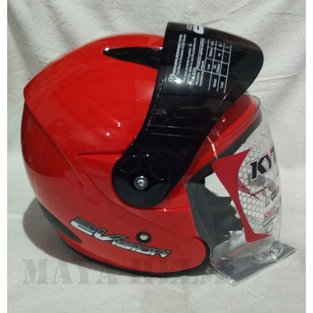 Jual Helm KYT 2 Vision Solid Half Face Double Visor Original KYT Harga