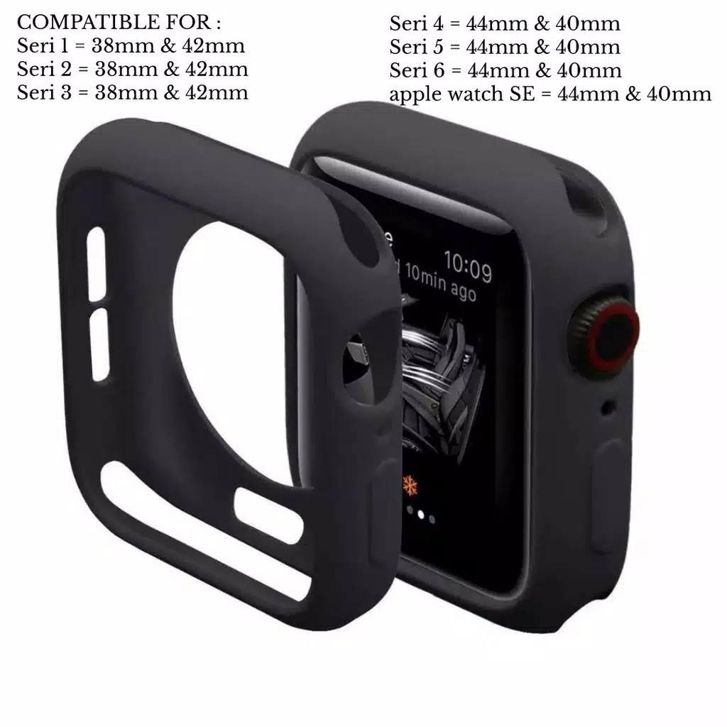 Jual Black Bumper Apple watch 38mm 42mm 40mm 44mm 41mm 45mm Series 1 2