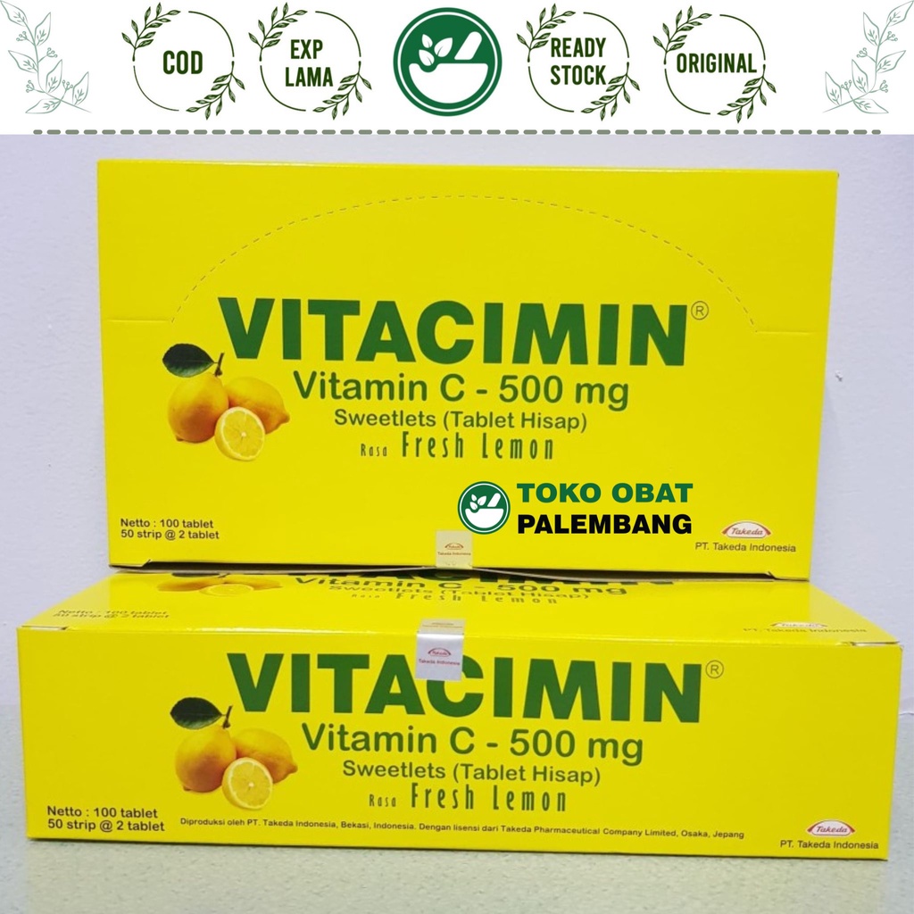 Jual 1 BOX VITACIMIN ISI 100 TABLET 50 STRIP VITAMIN C 500MG PERMEN