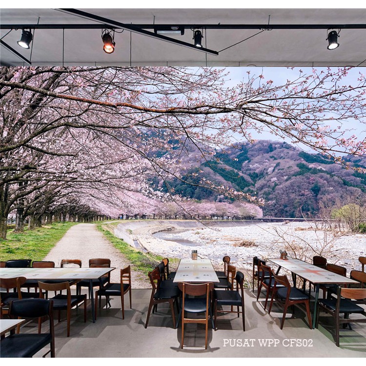 Jual wallpaper Coffe shop 3d Custom, toko wallpaper dinding Terdekat