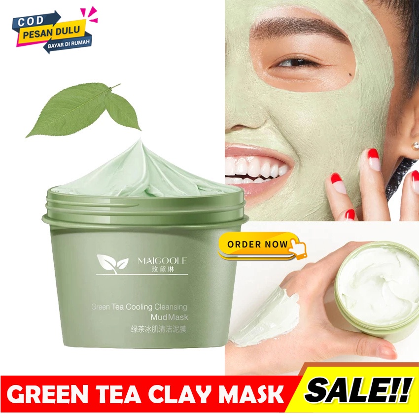 Jual ORIGINAL 100 MAIGOOLE GREEN TEA COOLING CLEANSING MUD MASK /CLAY
