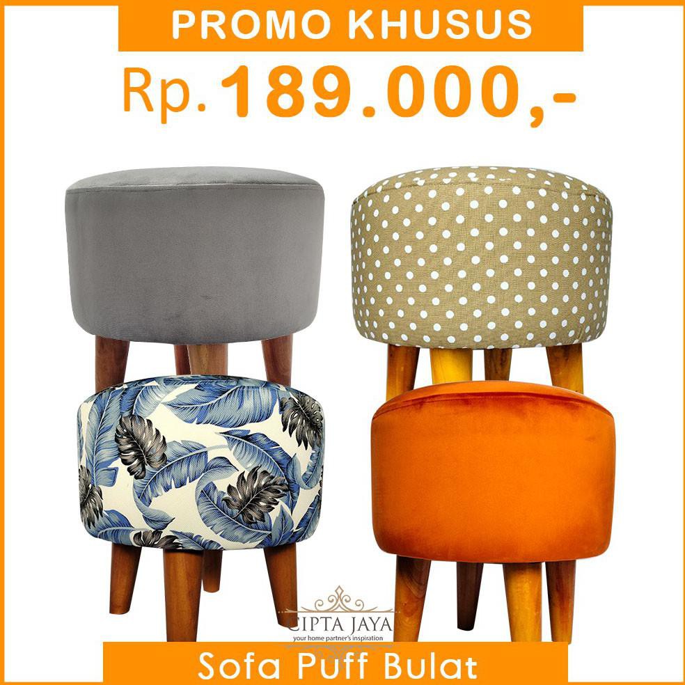 Jual Sofa Kecil / kursi Stool / Sofa Puff Bulat Murah Nyaman Empuk