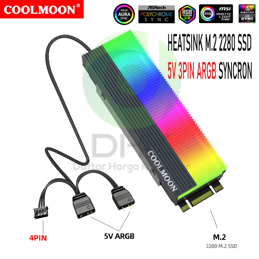 Jual HEATSINK Cool Moon M.2 SSD Heatsink M2 SSD Hard Drive Heatsink