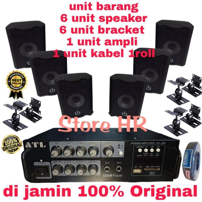 Jual paket speaker 4 inch buat di ruangan cafe dan restoran + bracket