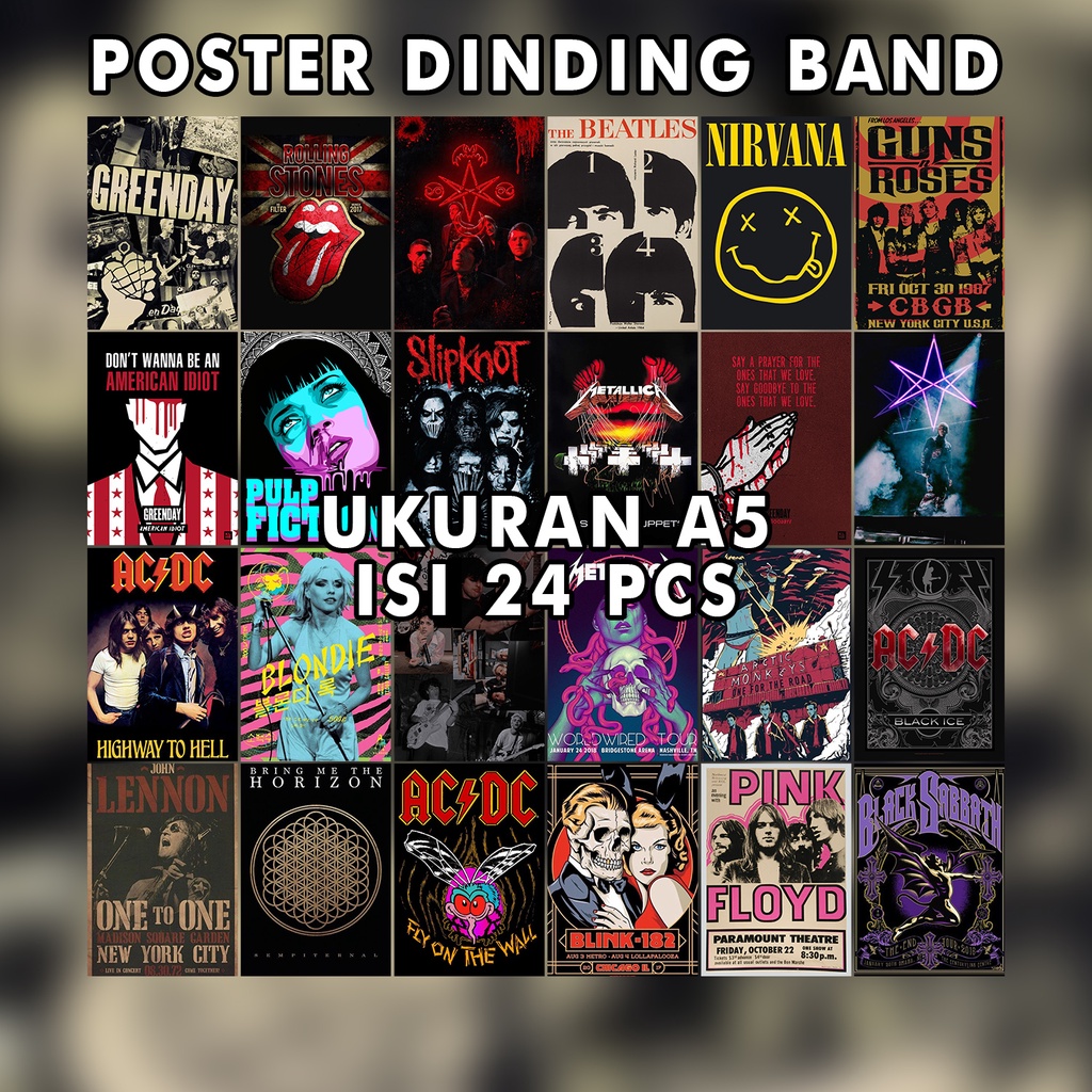 Jual POSTER AESTHETIC BAND SERIES PAKET 24PCS Shopee Indonesia