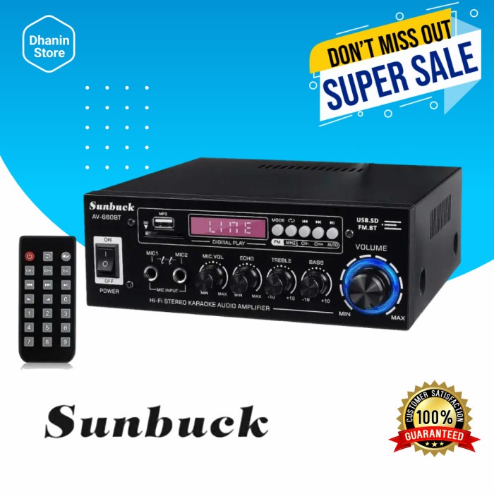 Jual Power Amplifier Bluetooth Karaoke Ampli Mini Sunbuck 2 Ch Remote 2000W Shopee Indonesia
